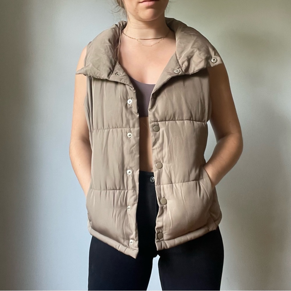 Beige Puffer Vest